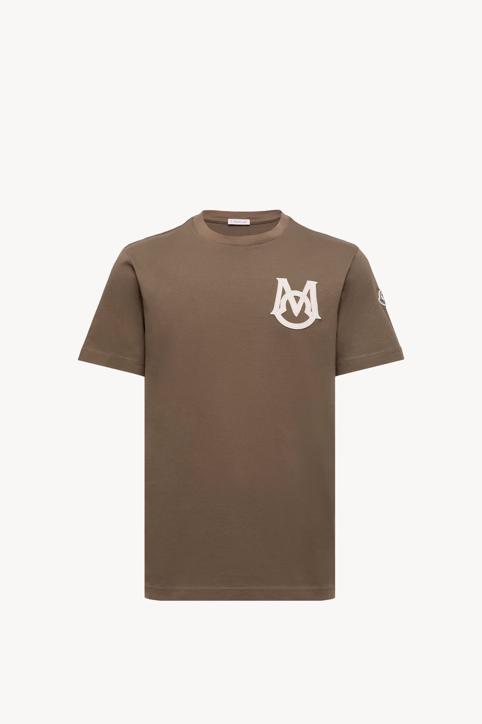 Monogram Cotton T-Shirt Men Olive Green Moncler 2